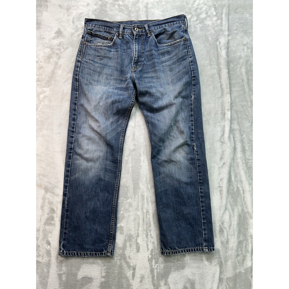 Levis 505 Jeans Mens Sz 34x30 Blue Straight Leg Mid Rise Guys Work Western Denim